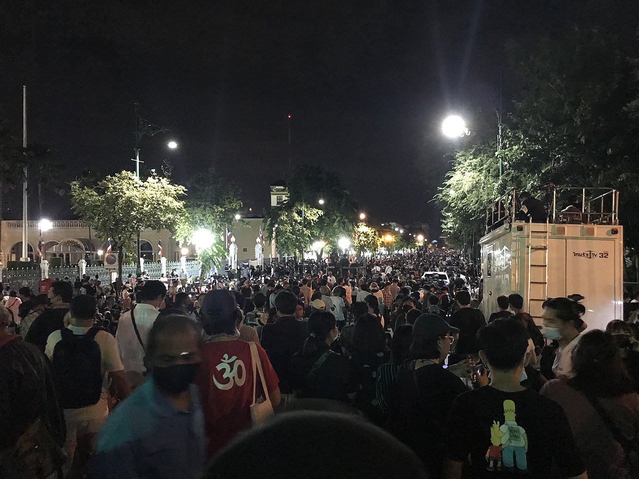 Anti-government protest in front of the Government House in Bangkok on 14 October 2020