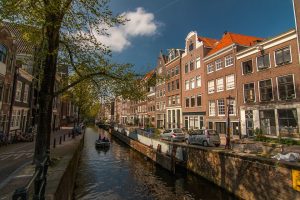 Canal in Amsterdam, Netherlands