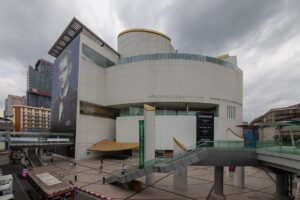 The Bangkok Art and Culture Centre designed by Robert G. Boughey & Associates (RGB Architects), is located at Pathum Wan district, Bangkok.