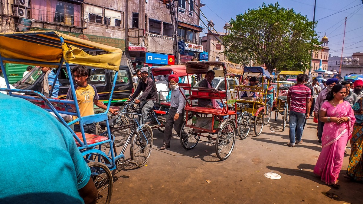 Crowded street in India