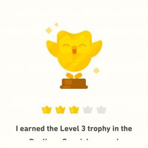 Duolingo Level 3 Trophy (Spanish)