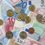 Euro coins and banknotes