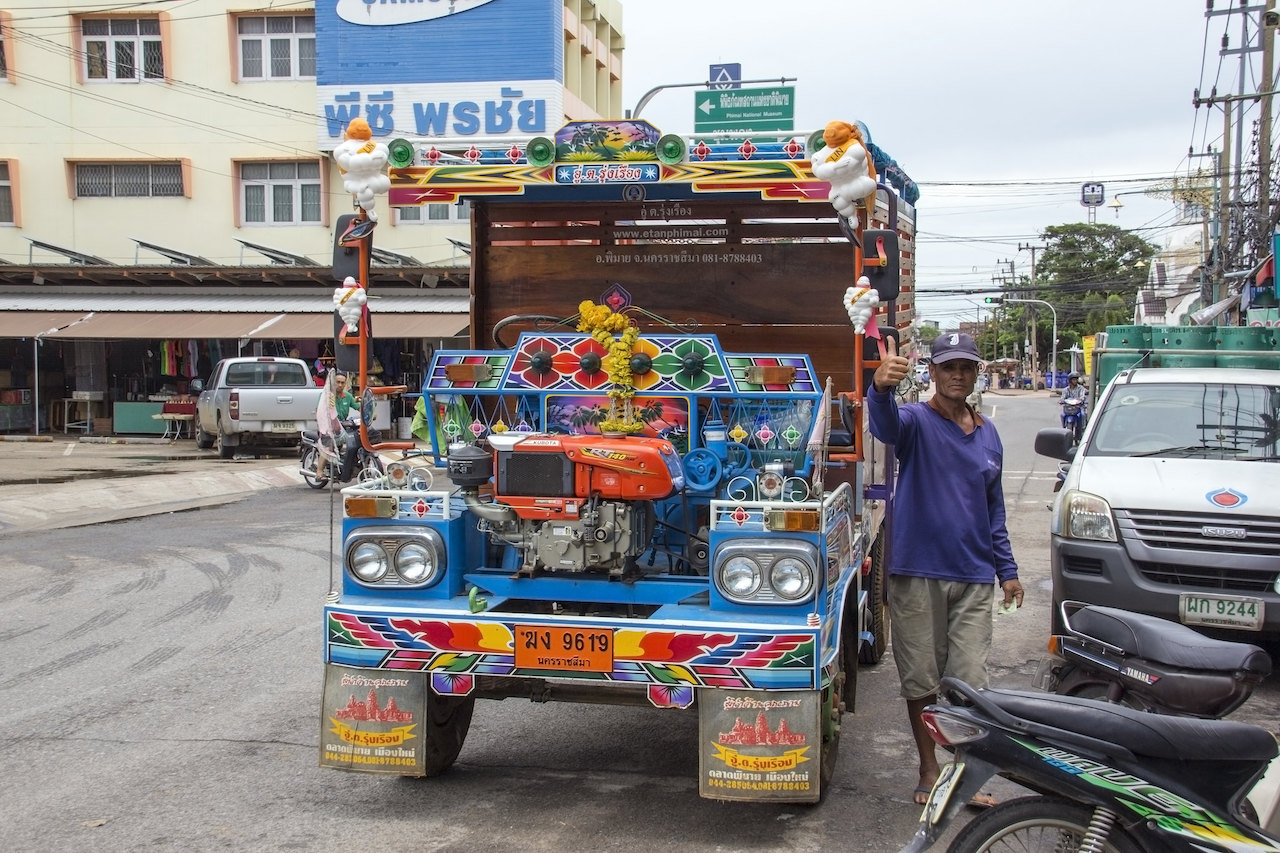 A farmer and his truck at Phimai, Korat