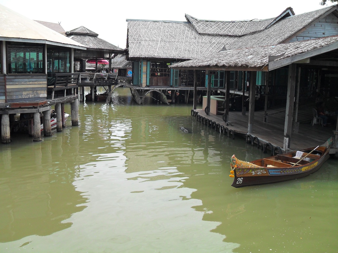 Boat moored at Pattaya's floating market.