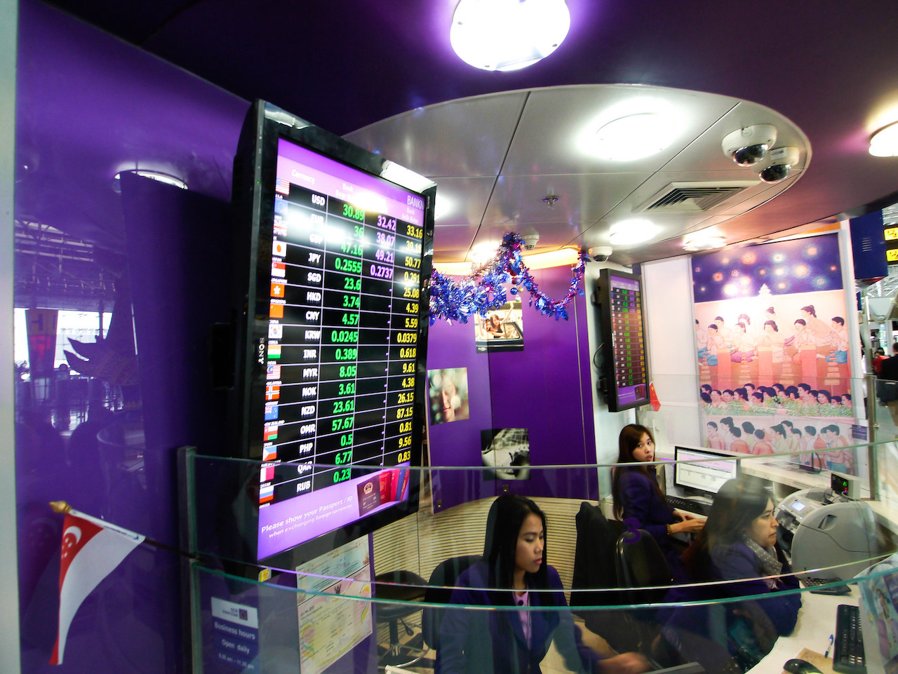 A foreign currency exchange booth in Thailand.