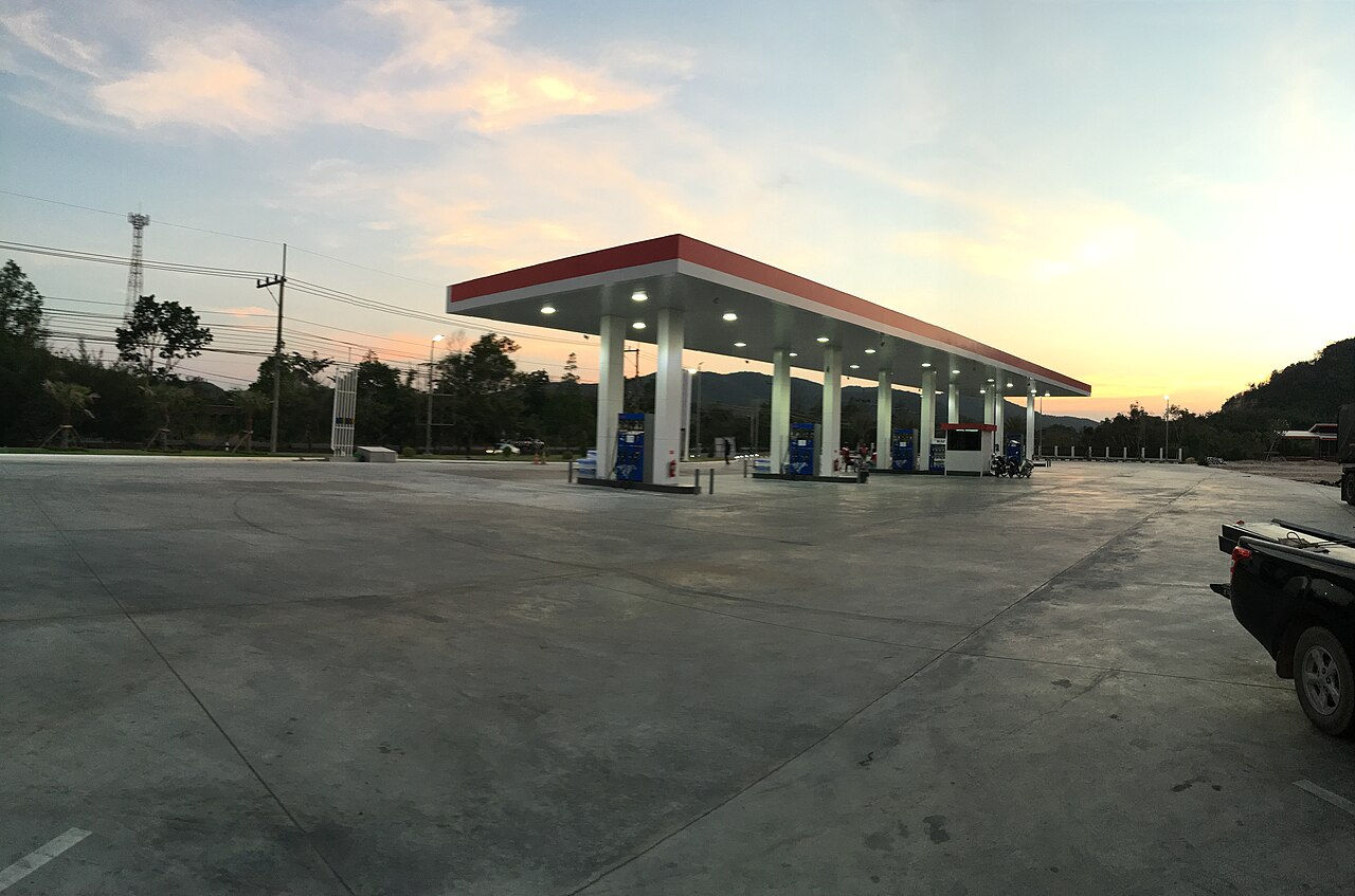 Gas station in Sakom, Thepha District, Songkhla.