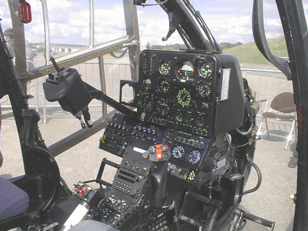 Helicopter cockpit.