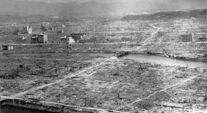 Atomic bomb destruction in Hiroshima, Japan