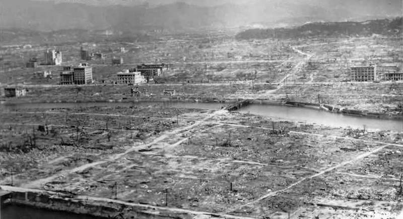 Atomic bomb destruction in Hiroshima, Japan