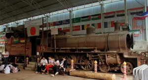 Japanese steam locomotive in Kanchanaburi