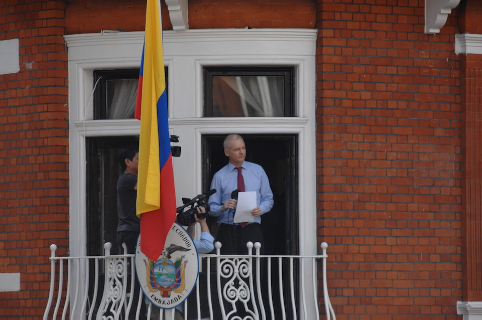 Julian Assange in the Ecuadorian embassy in London