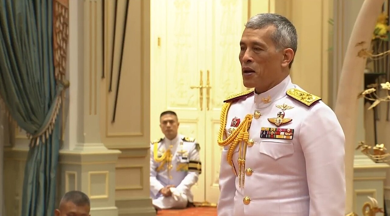 His Majesty the King at the Royal Palace at Ampornsathan Hall, Dusit Palace.