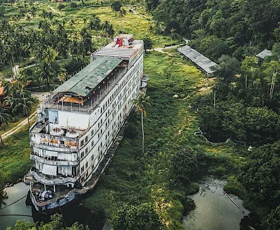 Abandoned cruise ship, called the Ghost Ship, in Koh Chang, Thailand.