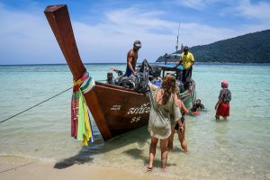 Long tail boat at Koh Lipe beach