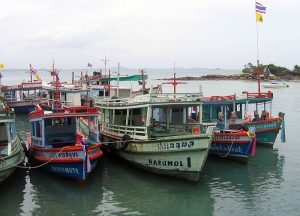 Boats in Koh Samet island, Rayong Province