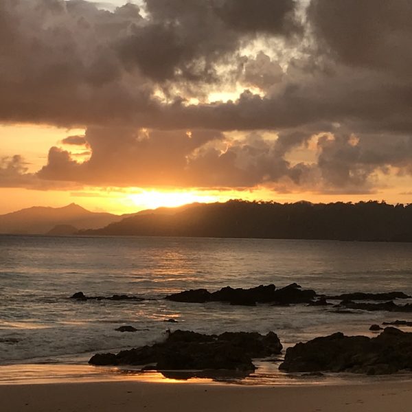 On the beach at dusk in Mergui archipelago