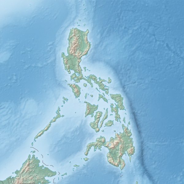 Philippines relief location map.