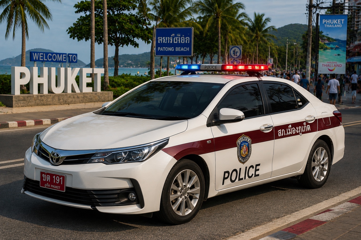 Toyota Police Car in Phuket.