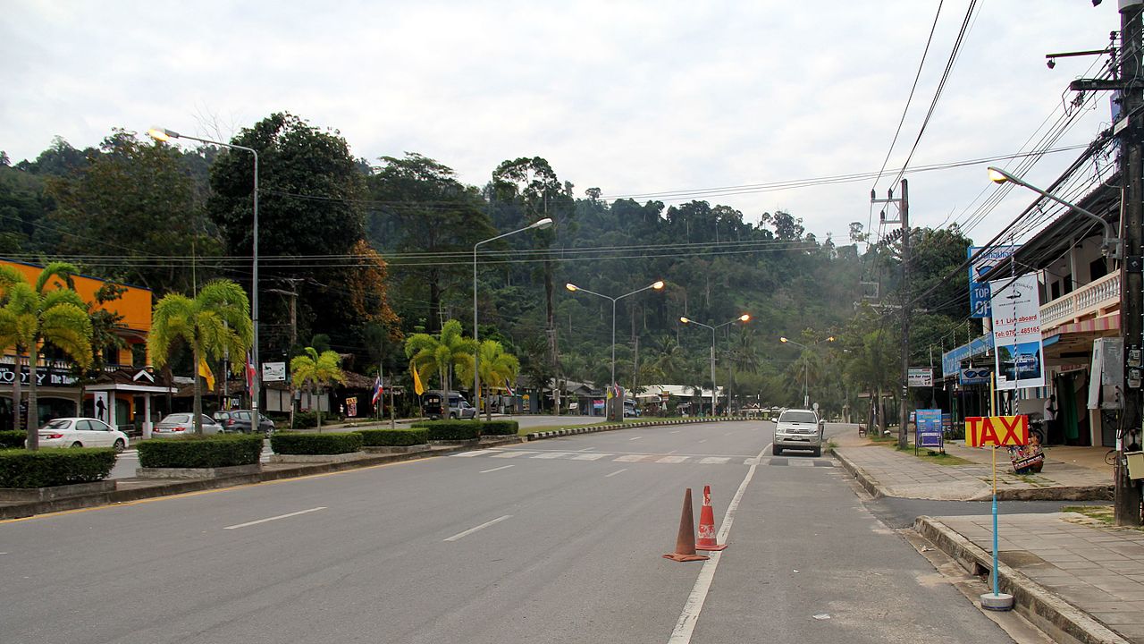 A road in Khao Lak, Phang Nga.
