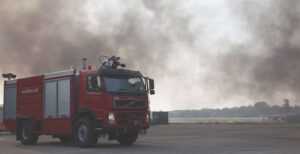 Royal Thai Air Force firefighters fire engine truck.