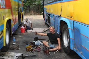 Servicemen at the bus terminal in Ubon Ratchathani