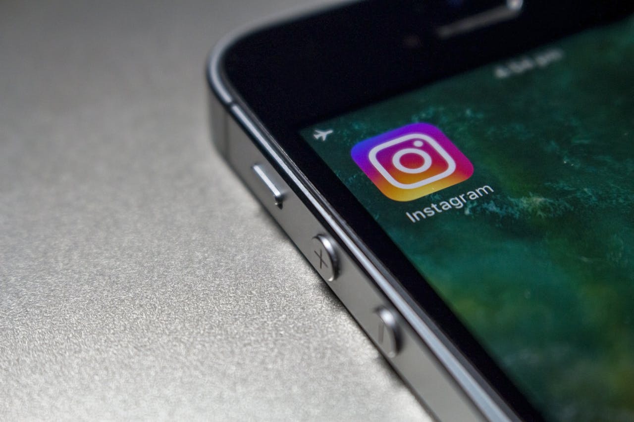 Instagram icon on a smartphone.