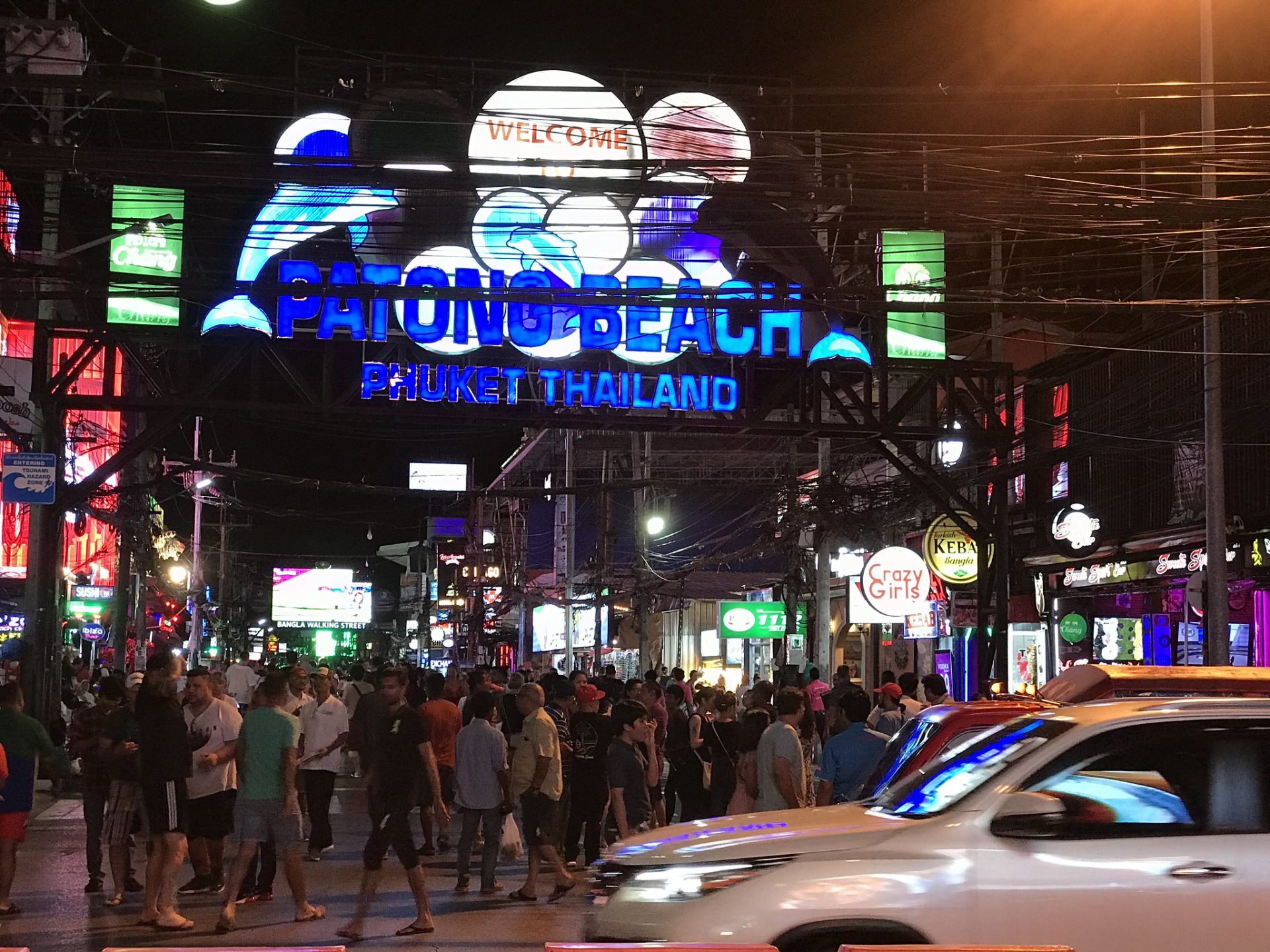 Soi Bangla at night time in Patong, Phuket.