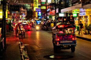 Sukhumvit Soi 4, near the well-known Nana Entertainment Plaza, in Bangkok, Thailand.