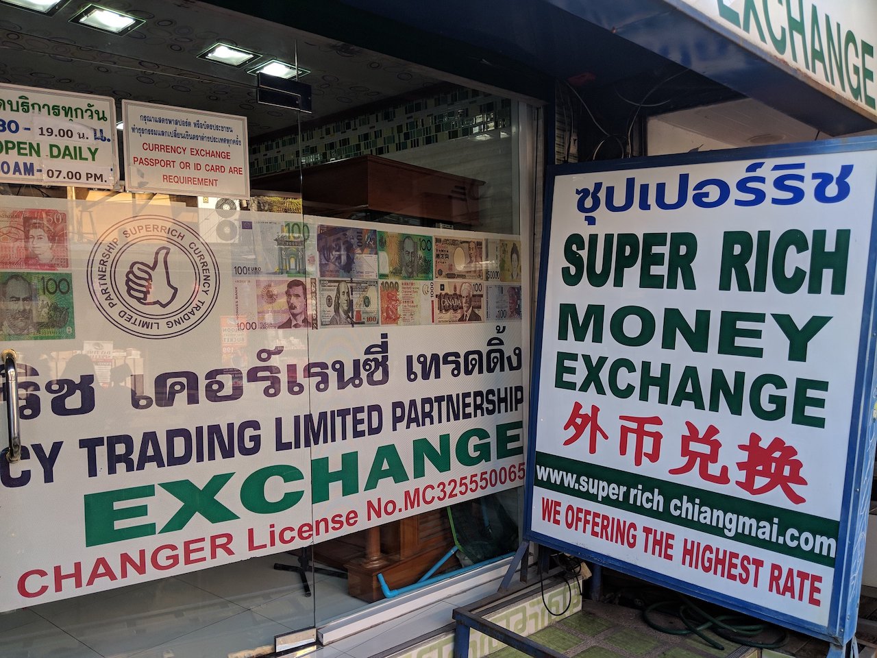 Super Rich Money Exchange in Thailand.