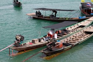 Long tail boats in Surat Thani