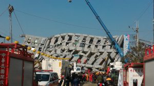 Weiguan Jinlong residential building after an earthquake in Taiwan