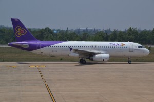 Airbus A320 of Thai Airways International at Khon Kaen Airport