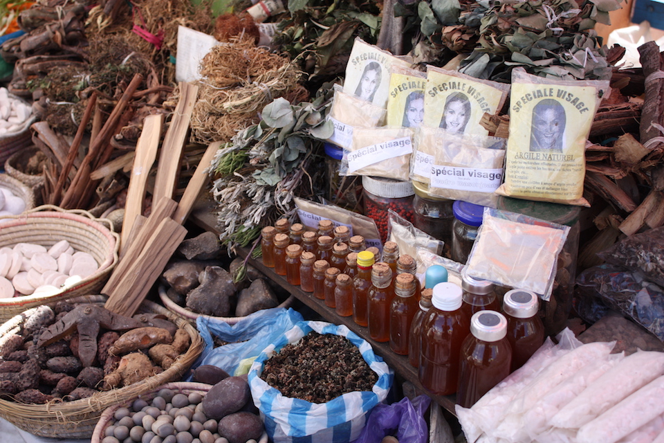 Medicinal plants on a market