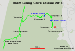 Tham Luang cave rescue map