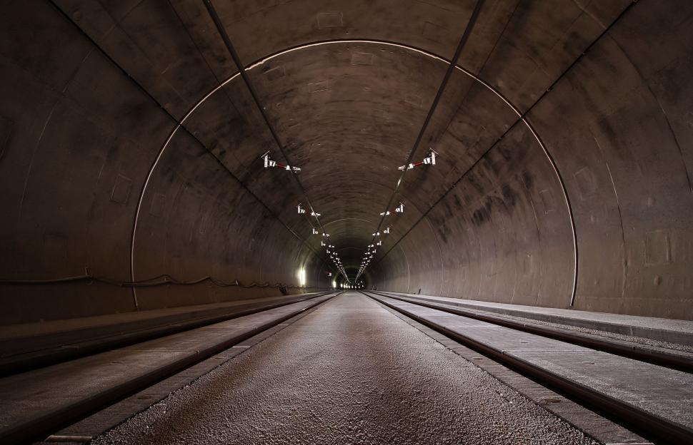 Long railway tunnel.