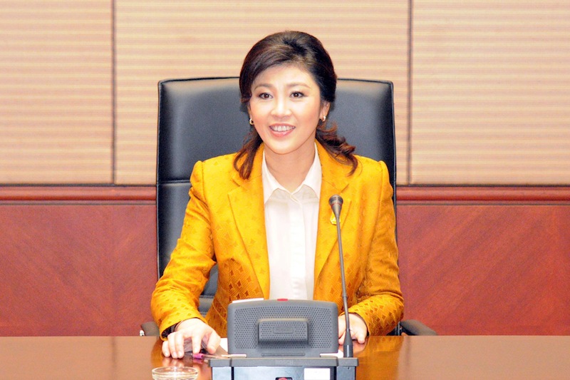 Yingluck Shinawatra at her office