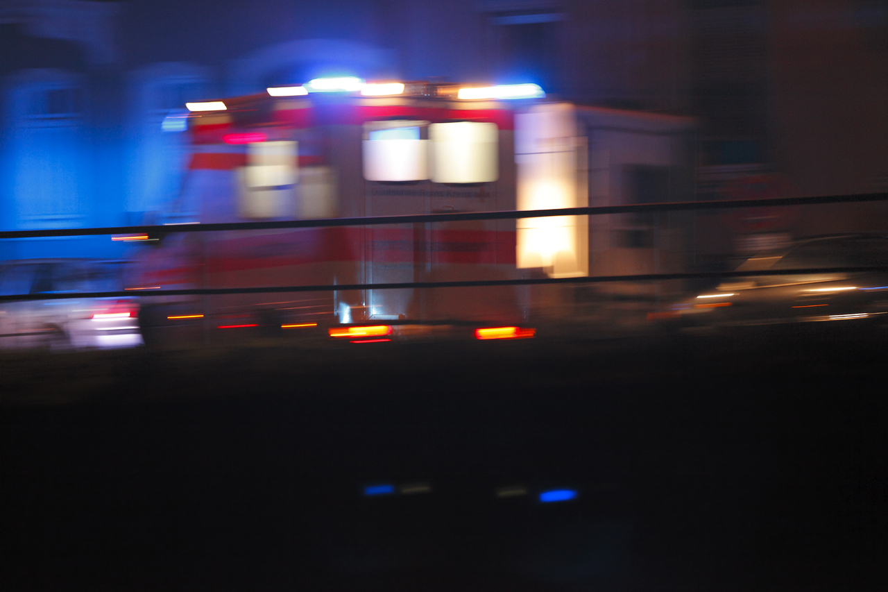 Ambulance at night.