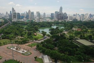 Aerial view of Lumphini Park, Bangkok