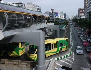 Sunlong buses at Sathorn Station in Bangkok