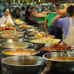 Market stall, at Thanin market in Chiang Mai, selling food