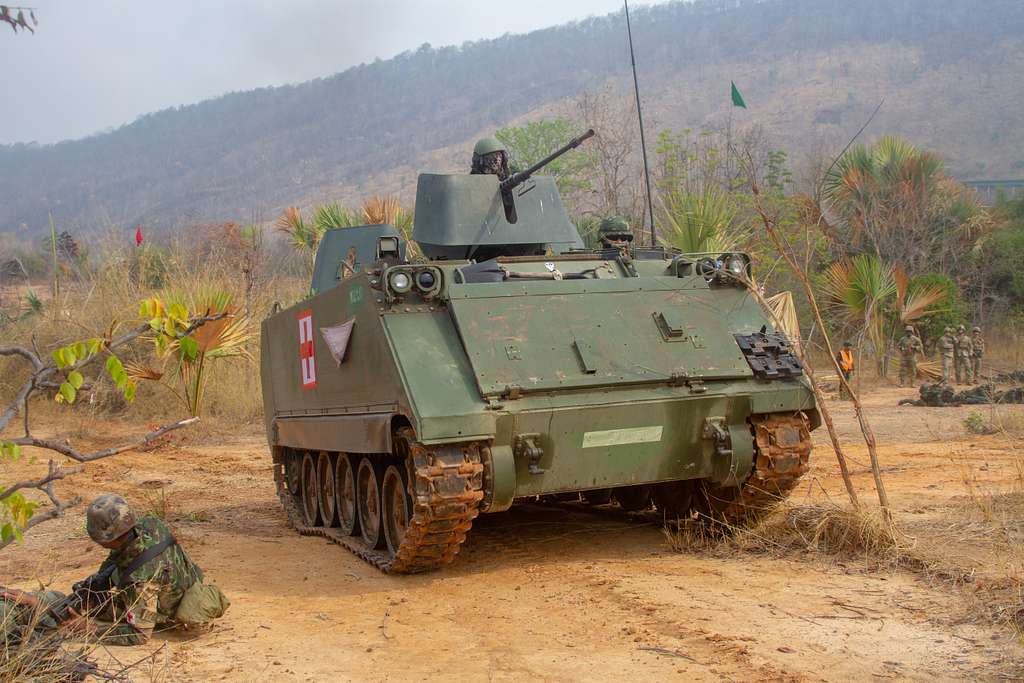 M113A3 Armored Personnel Carrier to evacuate an injured Soldier.